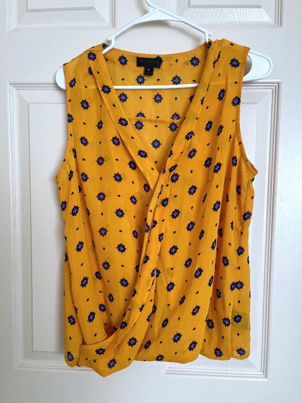 Worthington - Yellow Sleeveless Crossover Top - Size M Petite